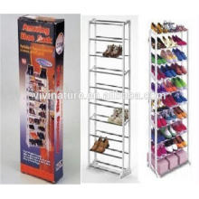 Portable Space Saving Shoes Rack\White Color 10Tiers Powder coated Plastic Shoes Rack\Taking Easy Shop's Shoes Self